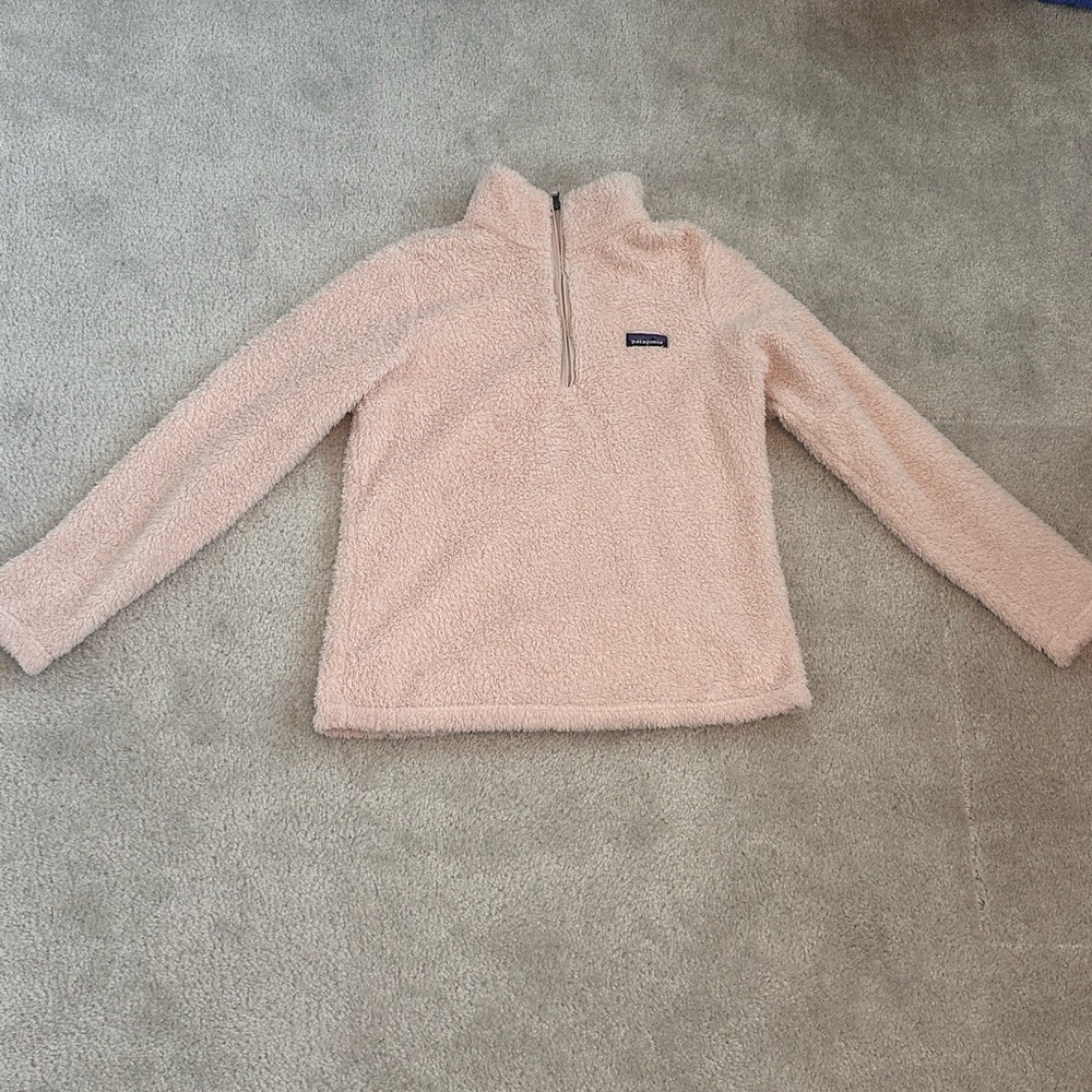 Patagonia Light Pink Teddy Quarter-Zip Size L